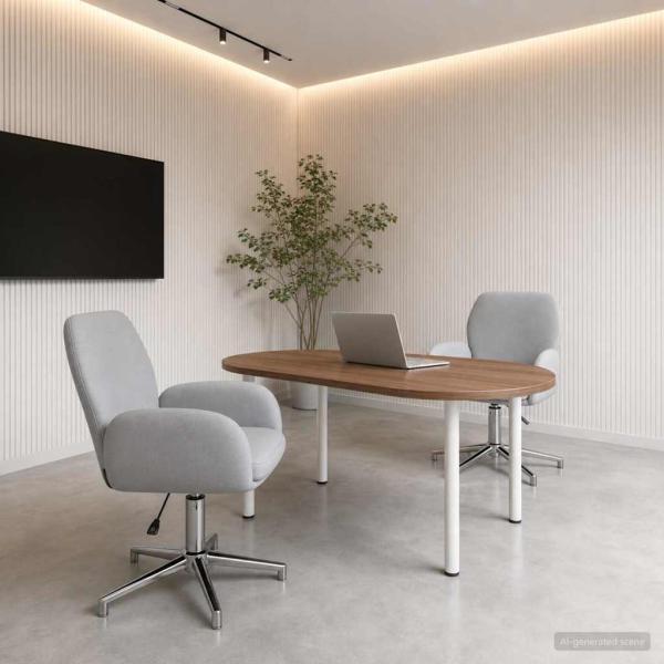 ARDEBO.de - Bürostühle 2 Stk. 54 x 58 x 90 cm Hellgrau Stoff