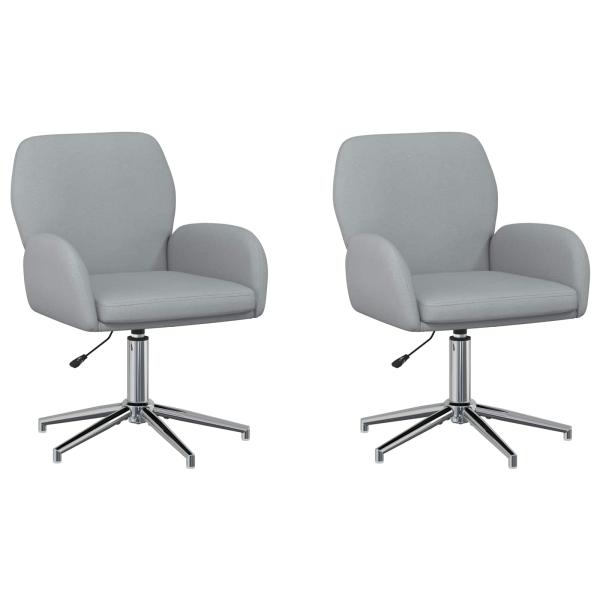Bürostühle 2 Stk. 54 x 58 x 90 cm Hellgrau Stoff