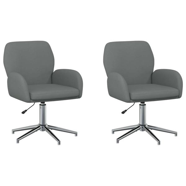 Bürostühle 2 Stk. 54 x 58 x 90 cm Dunkelgrau Stoff