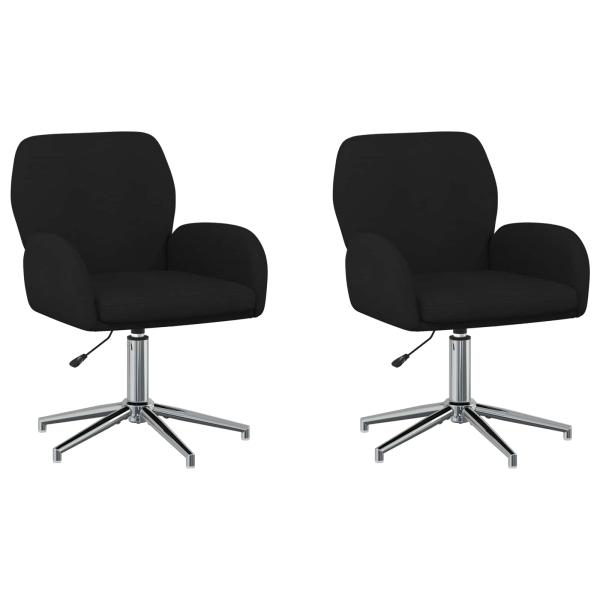 Bürostühle 2 Stk. 54 x 58 x 90 cm Schwarz Stoff