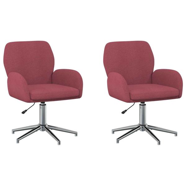 Bürostühle 2 Stk. 54 x 58 x 90 cm Weinrot Stoff