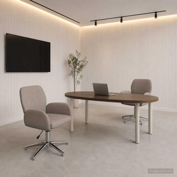 ARDEBO.de - Bürostühle 2 Stk. 54 x 58 x 90 cm Taupe Stoff