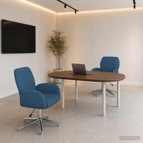 ARDEBO.de - Bürostühle 2 Stk. 54 x 58 x 90 cm Blau Stoff