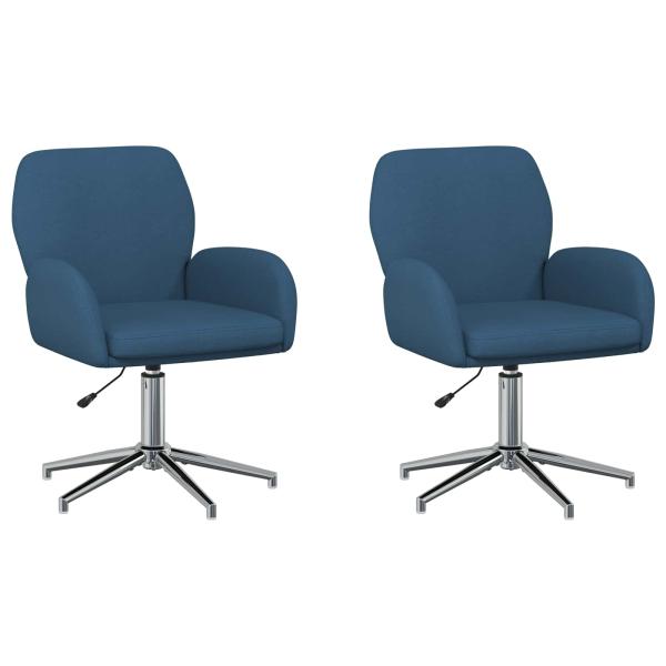 Bürostühle 2 Stk. 54 x 58 x 90 cm Blau Stoff