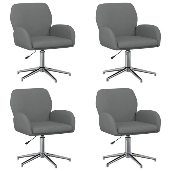 Bürostühle 4 Stk. 54 x 58 x 90 cm Dunkelgrau Stoff