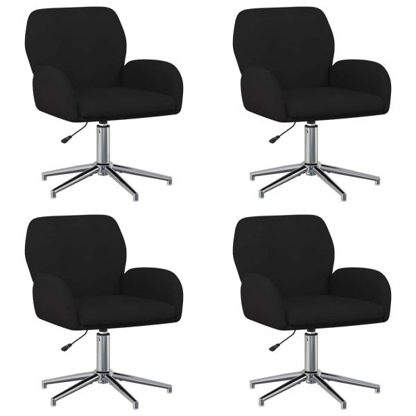 Bürostühle 4 Stk. 54 x 58 x 90 cm Schwarz Stoff