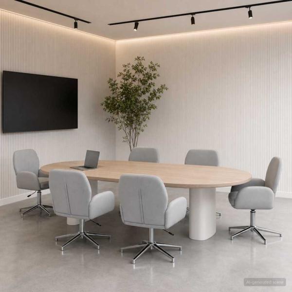 ARDEBO.de - Bürostühle 6 Stk. 54 x 58 x 90 cm Hellgrau Stoff