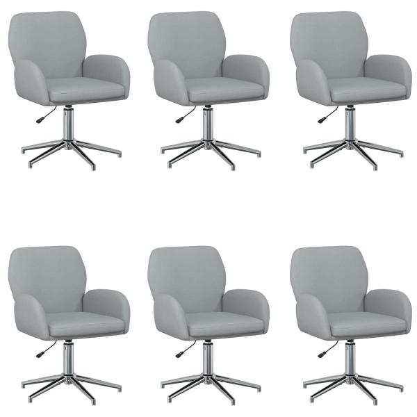 Bürostühle 6 Stk. 54 x 58 x 90 cm Hellgrau Stoff