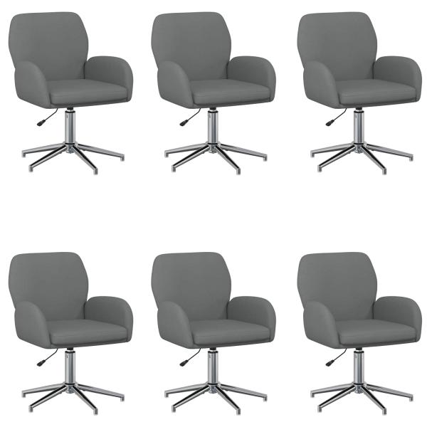 Bürostühle 6 Stk. 54 x 58 x 90 cm Dunkelgrau Stoff
