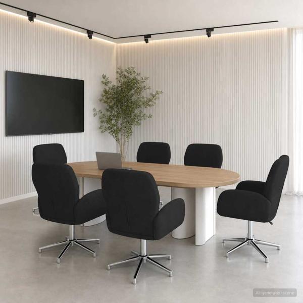 ARDEBO.de - Bürostühle 6 Stk. 54 x 58 x 90 cm Schwarz Stoff