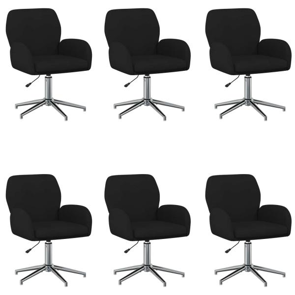 Bürostühle 6 Stk. 54 x 58 x 90 cm Schwarz Stoff