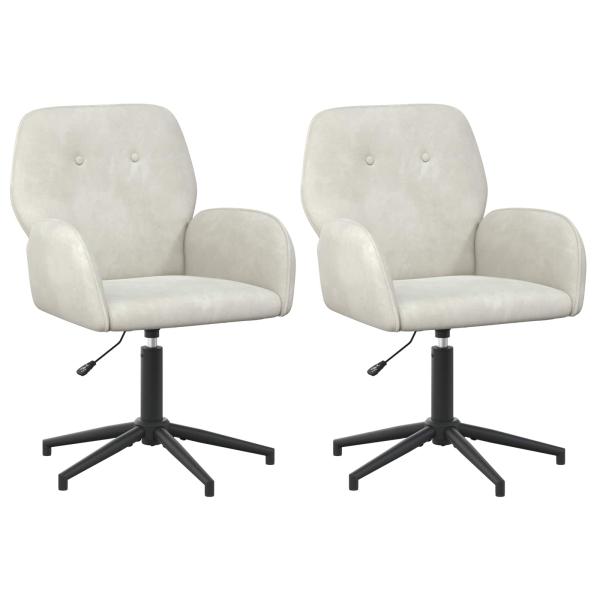 Drehstühle 2 Stk. 54 x 55 x 90 cm Creme Samt