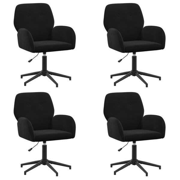 Bürostühle 4 Stk. 54 x 55 x 90 cm Schwarz Samt