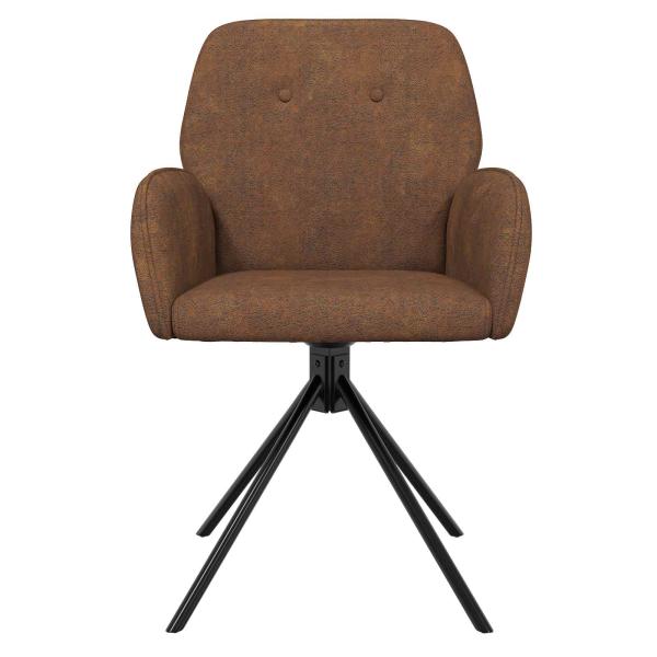 Drehstuhl Esszimmer 4 Stk. Kunstwildleder Braun 54 x 55 x 86 cm
