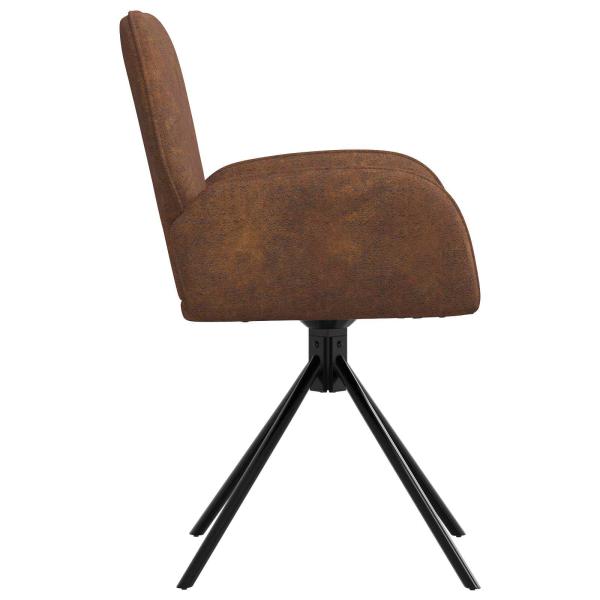 Drehstuhl Esszimmer 4 Stk. Kunstwildleder Braun 54 x 55 x 86 cm