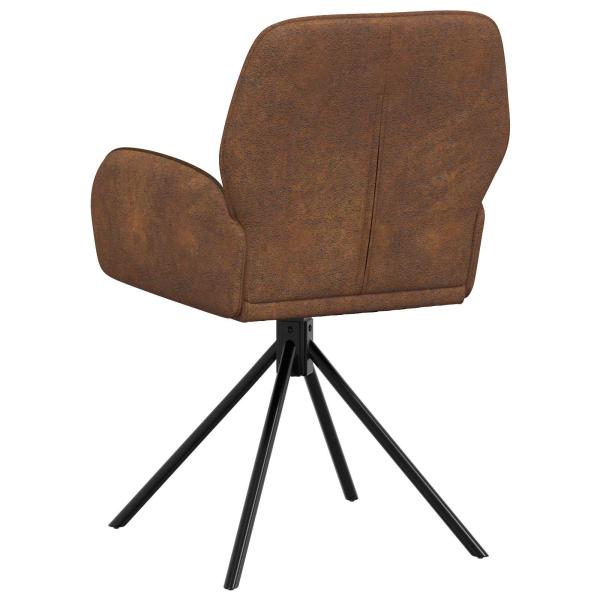 Drehstuhl Esszimmer 4 Stk. Kunstwildleder Braun 54 x 55 x 86 cm