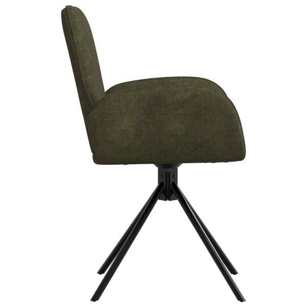 Drehstuhl Esszimmer 4 Stk. Kunstwildleder Olivegrün