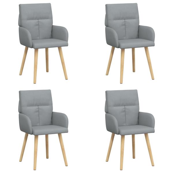 Esszimmerstühle 4 Stk. Stoff Hellgrau 60 x 56 x 96 cm