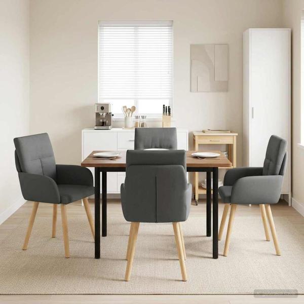 ARDEBO.de - Esszimmerstühle 4 Stk. Stoff Dunkelgrau 60 x 56 x 96 cm