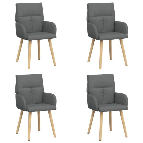 Esszimmerstühle 4 Stk. Stoff Dunkelgrau 60 x 56 x 96 cm
