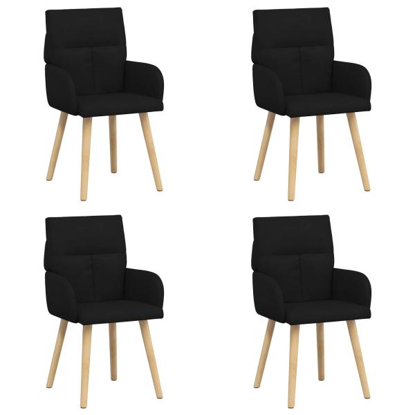 Esszimmerstühle 4 Stk. Stoff Schwarz 60 x 56 x 96 cm