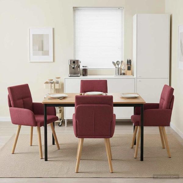 ARDEBO.de - Esszimmerstühle 4 Stk. Stoff Weinrot 60 x 56 x 96 cm
