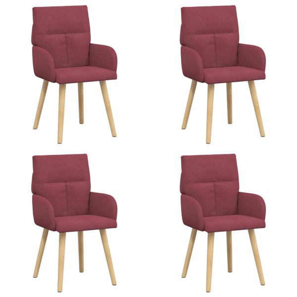 Esszimmerstühle 4 Stk. Stoff Weinrot 60 x 56 x 96 cm