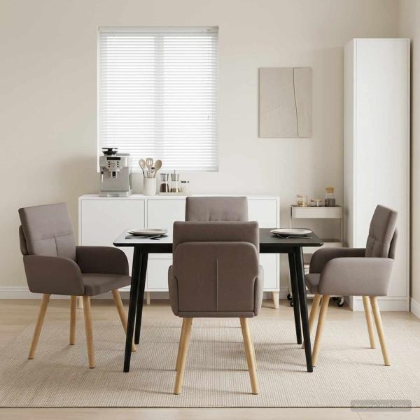 ARDEBO.de - Esszimmerstühle 4 Stk. Stoff Taupe 60 x 56 x 96 cm