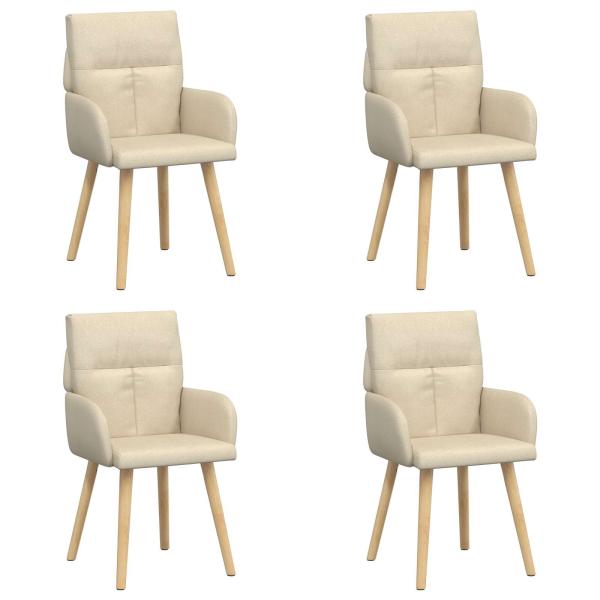 Esszimmerstühle 4 Stk. Stoff Creme 60 x 56 x 96 cm