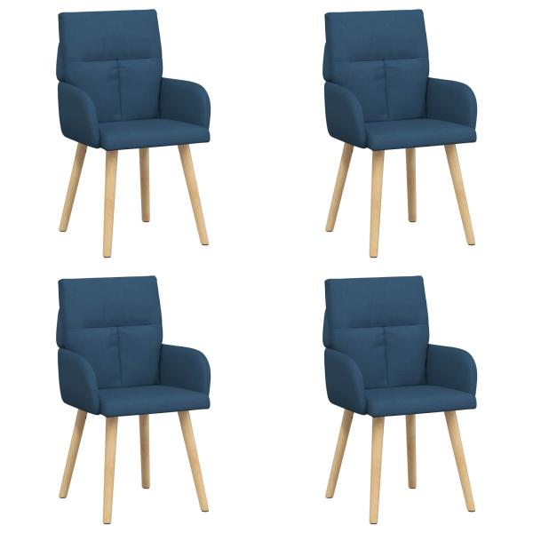 Esszimmerstühle 4 Stk. Stoff Blau 60 x 56 x 96 cm