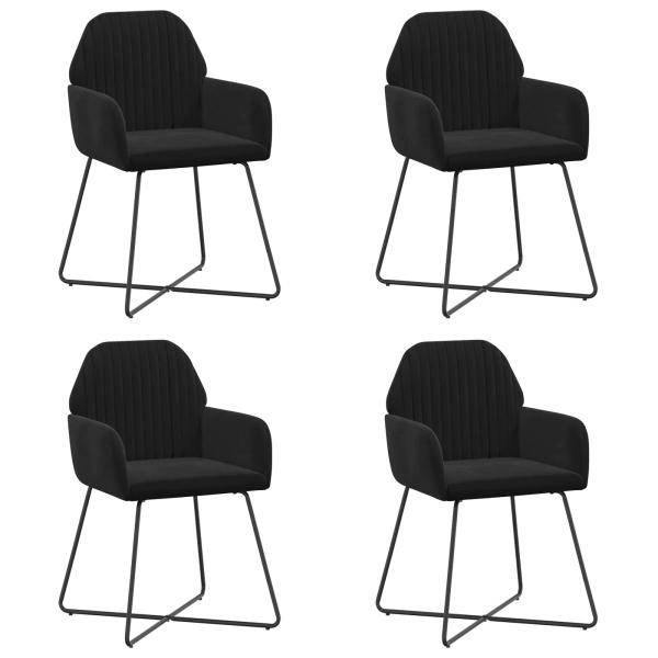 Esszimmerstühle 4 Stk. Samt Schwarz 55 x 50 x 84 cm
