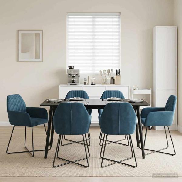 ARDEBO.de - Esszimmerstühle 6 Stk. Samt Blau 55 x 50 x 84 cm