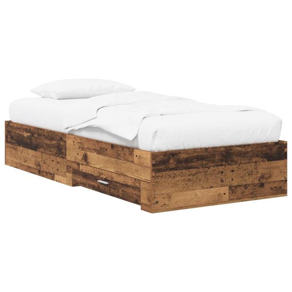 Bettrahmen mit Schubladen mit Speicher Altholz Holzwerkstoff