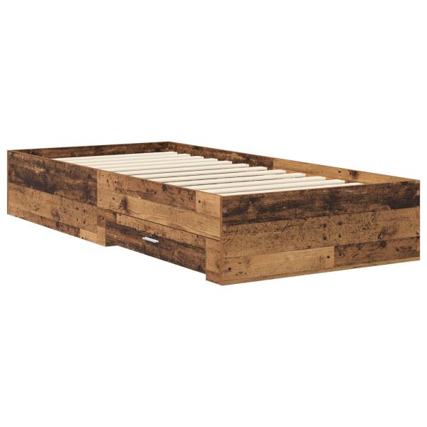 Bettrahmen mit Schubladen mit Speicher Altholz Holzwerkstoff