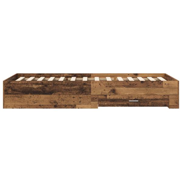 Bettrahmen mit Schubladen mit Speicher Altholz Holzwerkstoff