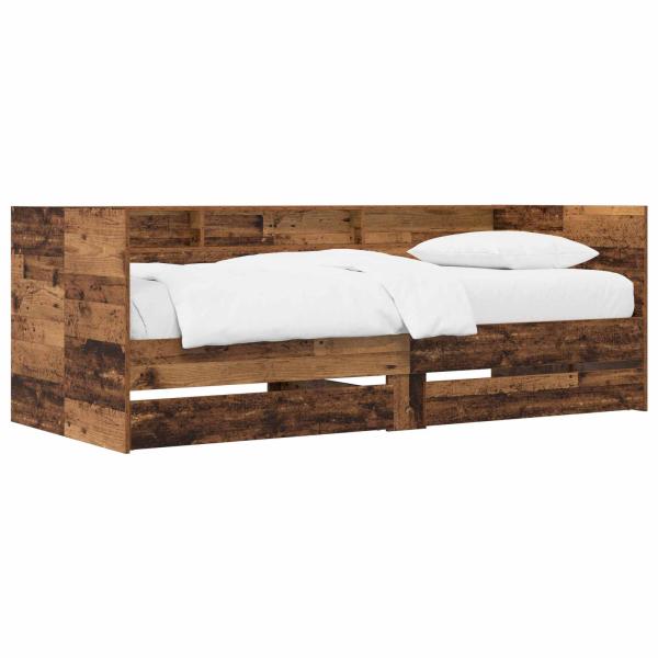 Tagesbett mit Schubladen mit Regal Altholz Holzwerkstoff