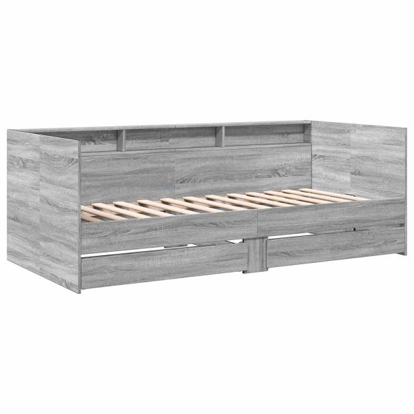 Tagesbett mit Schubladen mit Regal Grau Sonoma Holzwerkstoff