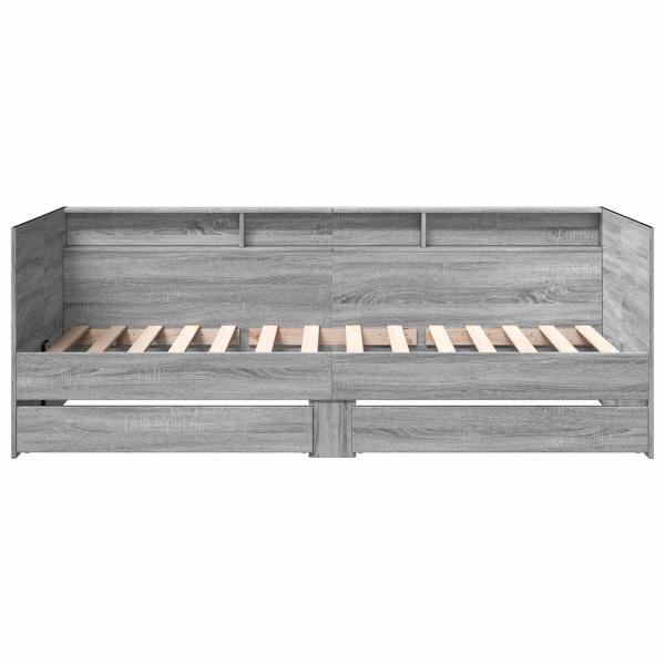 Tagesbett mit Schubladen mit Regal Grau Sonoma Holzwerkstoff