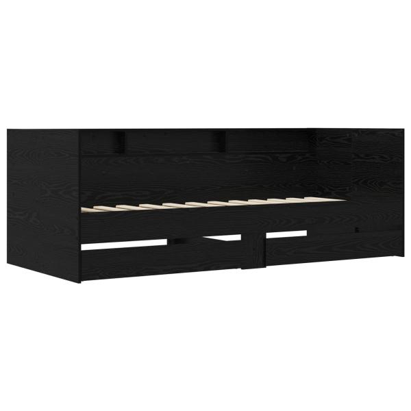 Tagesbett mit Schubladen mit Regal Schwarze Eiche Holzwerkstoff