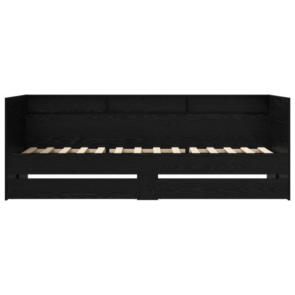 Tagesbett mit Schubladen mit Regal Schwarze Eiche Holzwerkstoff