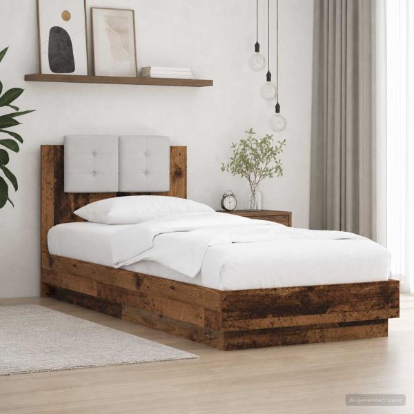 Bettgestell mit Kopfteil Altholz Holzwerkstoff