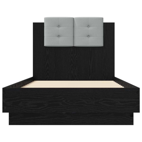 Bettgestell mit Kopfteil Schwarze Eiche Holzwerkstoff