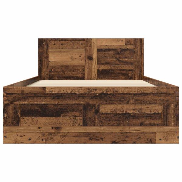 Bettrahmen mit Schubladen 2 stk. Altholz Holzwerkstoff