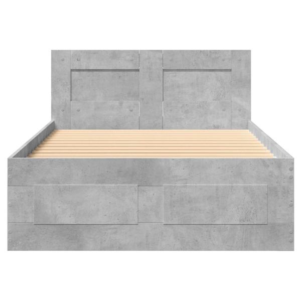 Bettrahmen mit Schubladen 2 stk. Betongrau Holzwerkstoff
