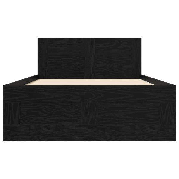 Bettrahmen mit Schubladen 2 stk. Schwarze Eiche Holzwerkstoff