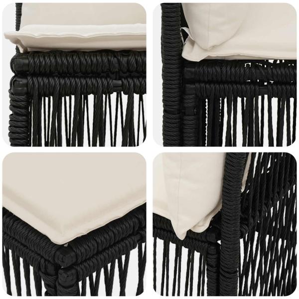 Gartensofa-set 8 stk. Schwarz Poly-Rattan