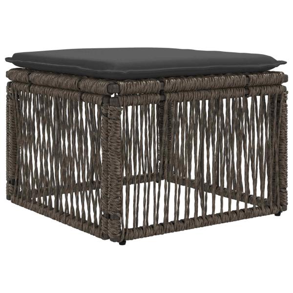 Gartensofa-set 4 stk. Grau Poly-Rattan