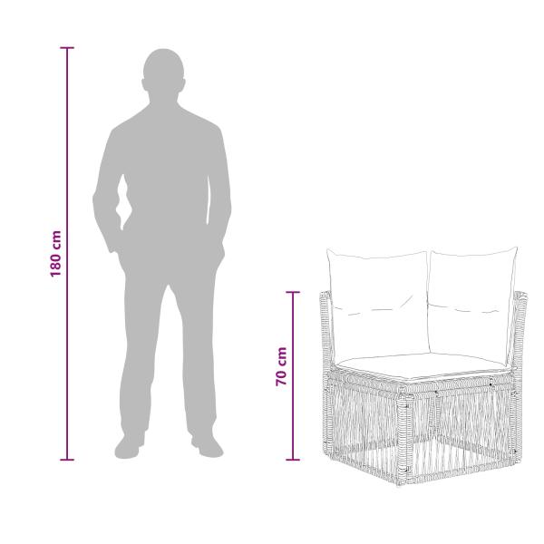 Gartensofa-set 6 Stk. Grau Poly-Rattan