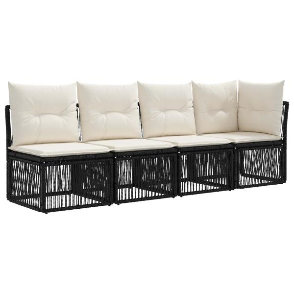 Gartensofa-set 12 stk. Schwarz Poly-Rattan