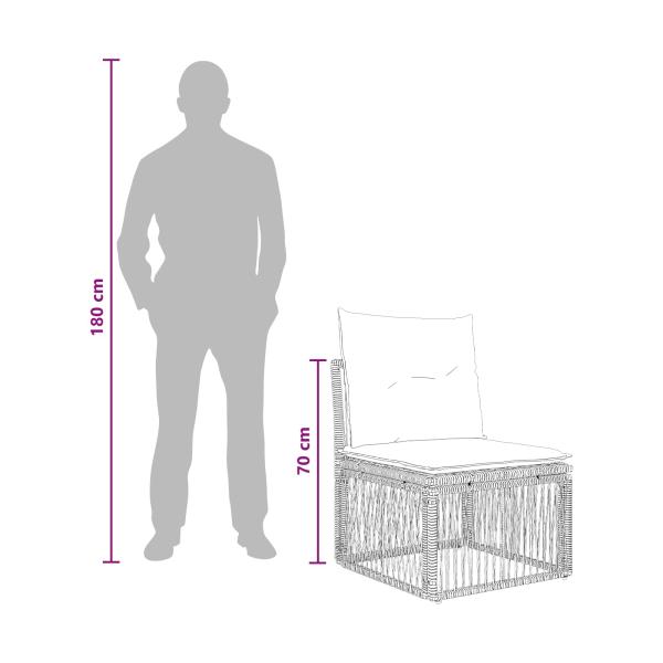 Gartensofa-set 10 Stk. Grau Poly-Rattan